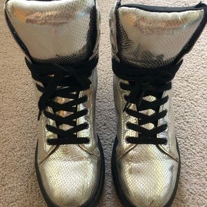 Rare Dr Marten Silver snakeskin boot